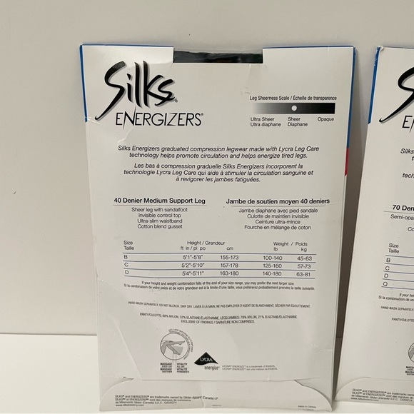 Energizers Black Control Top Hosiery Firm And Medium Support Pantyhose Size C - Picture 8 of 10